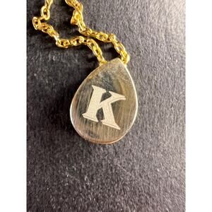NEW sterling silver initial K pendant and chain 16 inch necklace